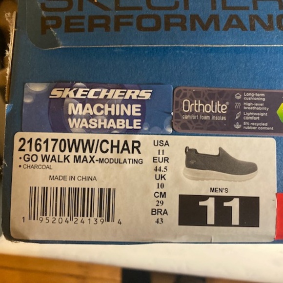 Skechers Go Walk Max men's grey meah slip-on extra wide - Picture 4 of 5